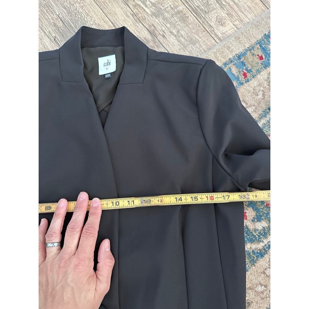 Cabi #4119 Black Career One Button Ponte Knit Dinner Blazer Jacket Size 10 - Picture 2 of 6